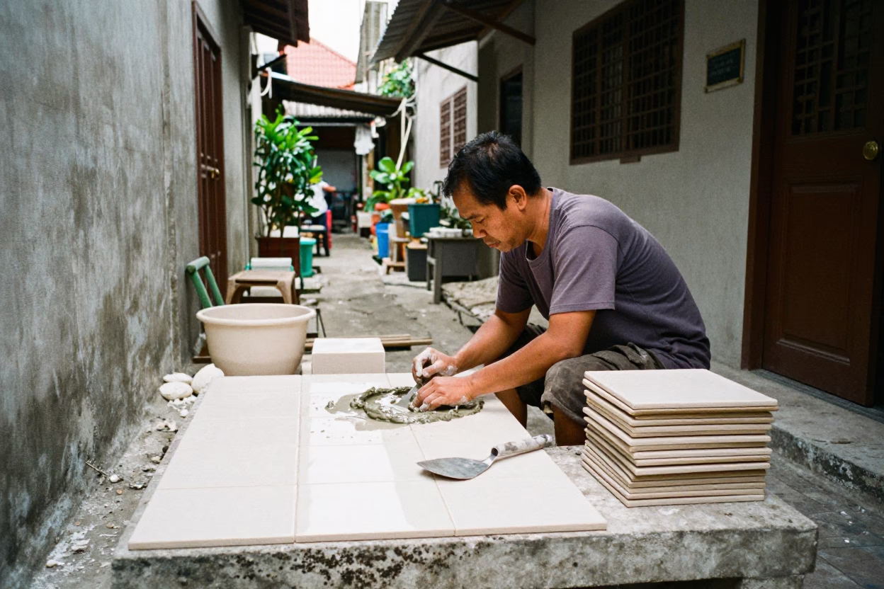 Artisan Working in Denpasar in in Denpasar, Indonesia