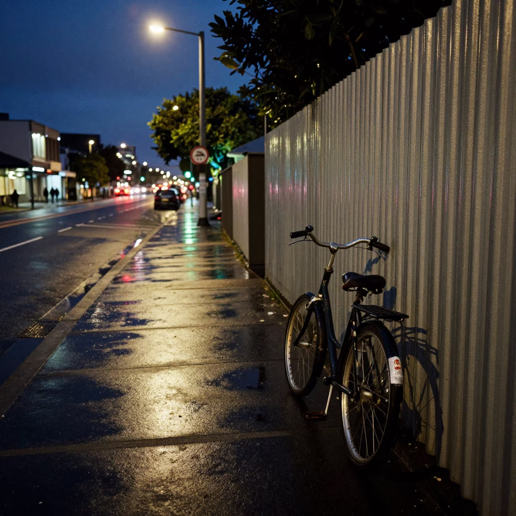 As City Lights Begin To Glow on Street Scene in Auckland in in Auckland, New Zealand