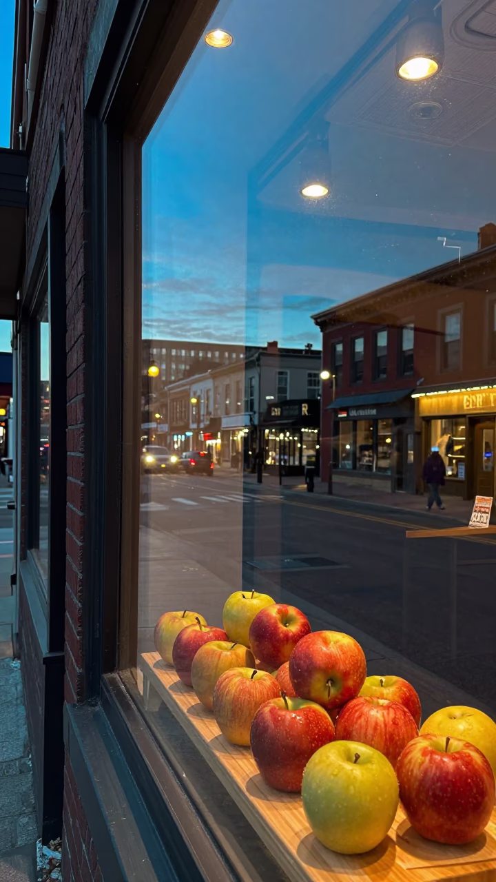 As City Lights Begin To Glow on Street Scene in Halifax in in Halifax, Nova Scotia, Canada