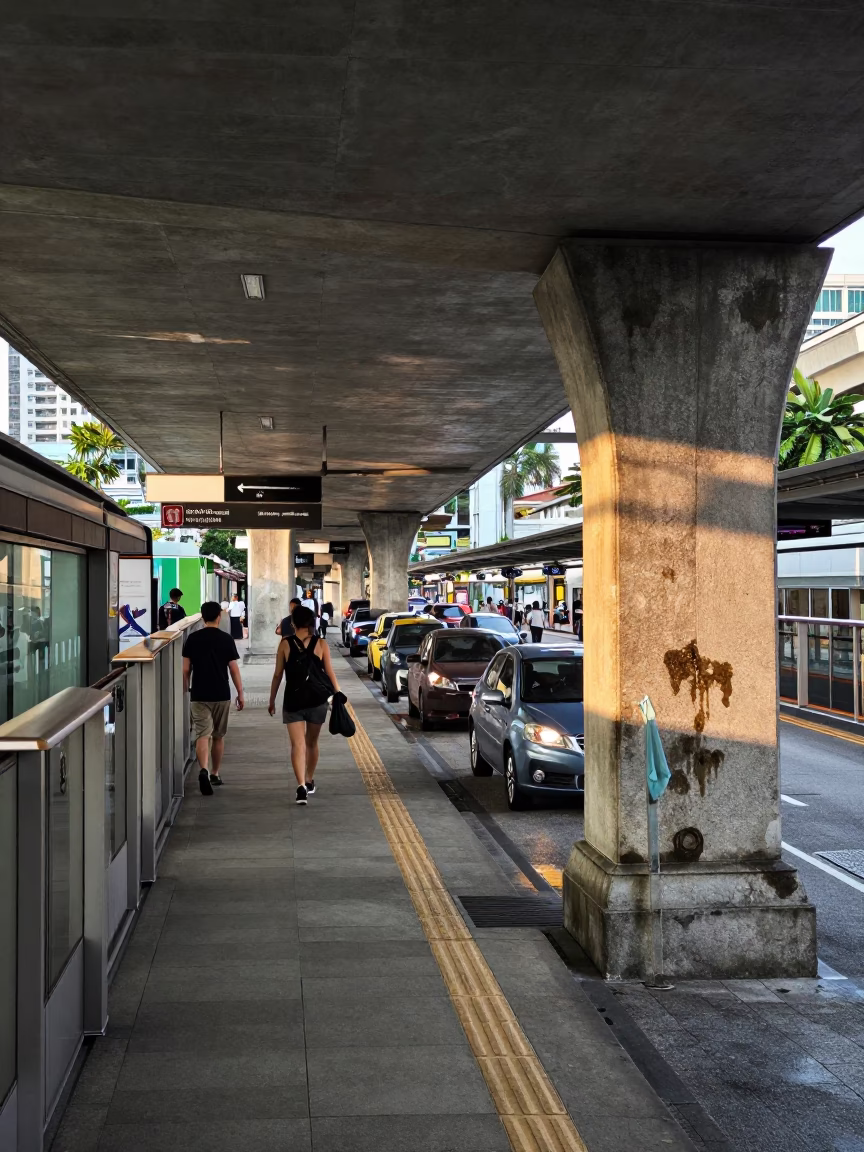 As First Light Reaches The Scene on Arch Undercroft in Singapore in in Singapore, Singapore