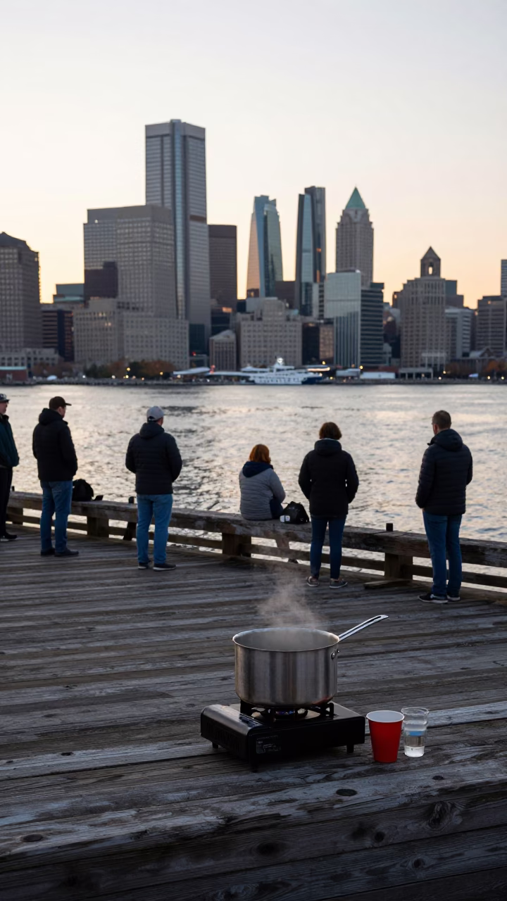 As First Light Reaches The Scene on First Light in Boston in in Boston, Massachusetts, United States