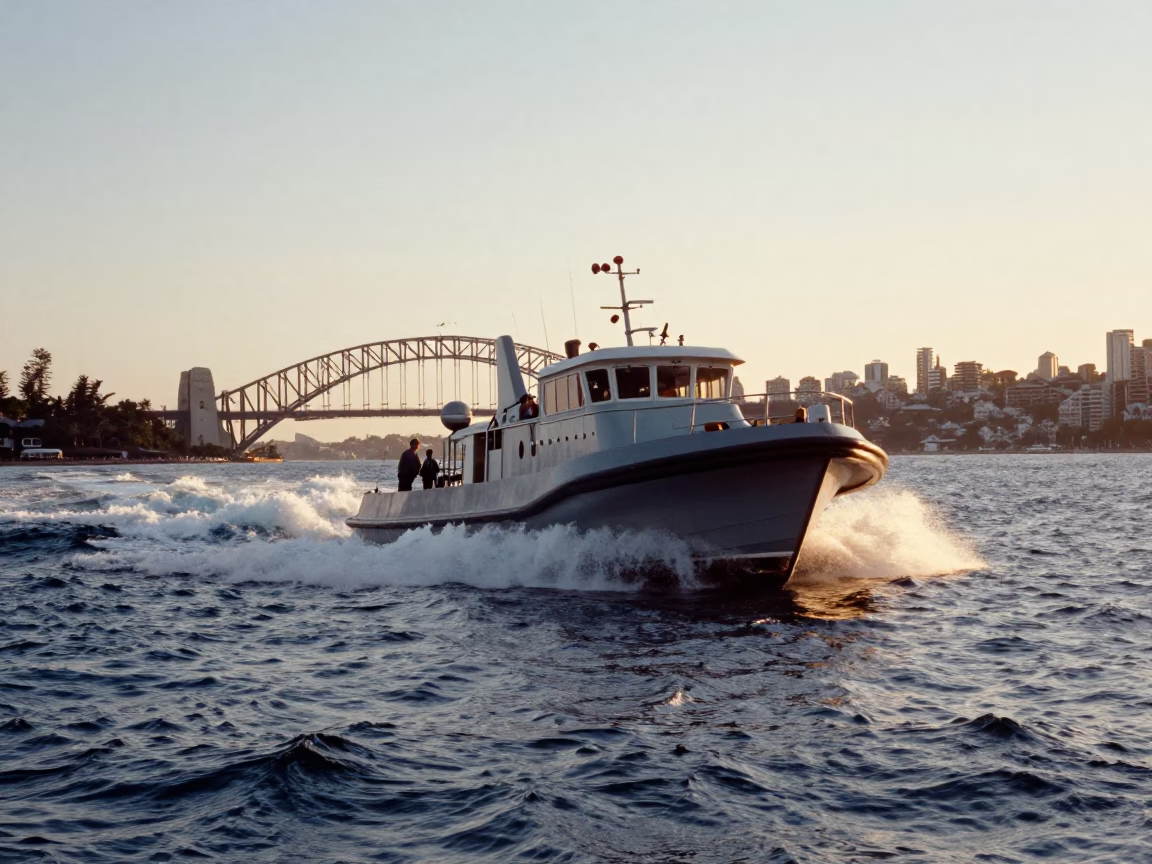 As First Light Reaches The Scene on First Light in Sydney in in Sydney, New South Wales, Australia