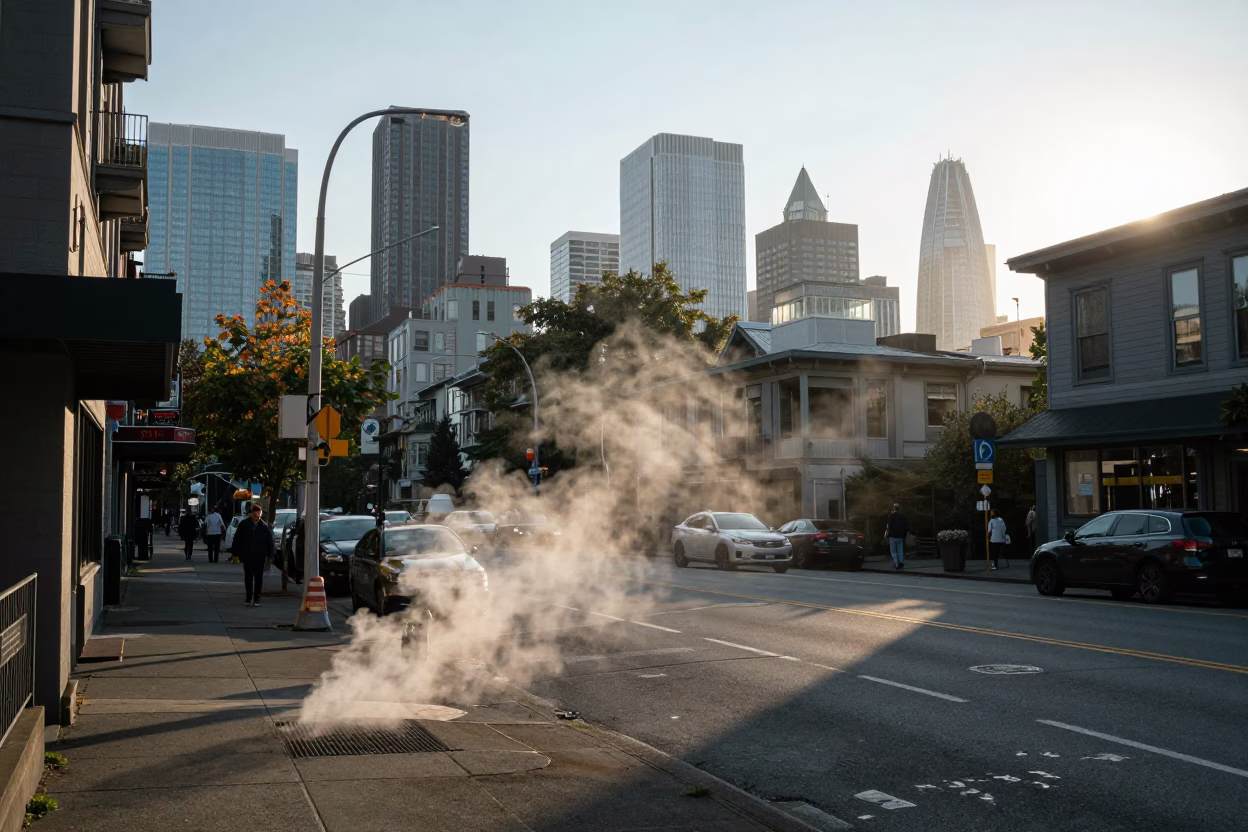 As First Light Reaches The Scene on Light Morning in Seattle in in Seattle, Washington, United States