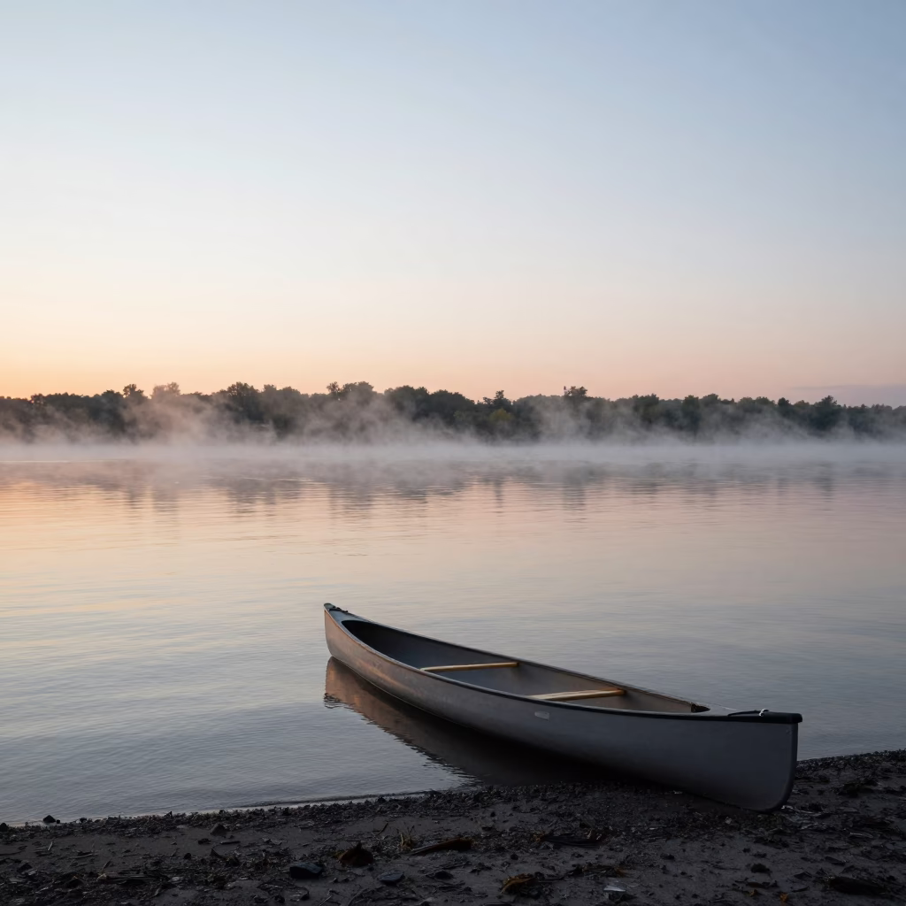 As First Light Reaches The Scene on Morning Mist in Montreal in in Montreal, Quebec, Canada
