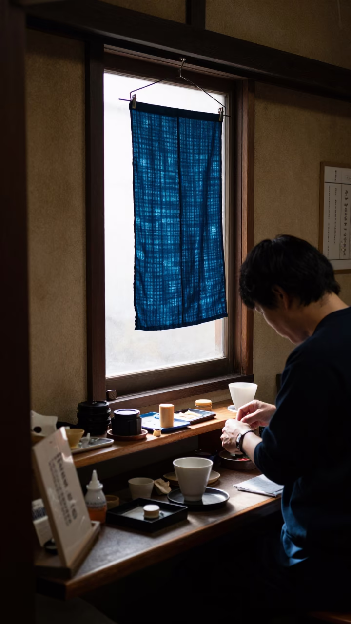 As First Light Reaches The Scene on Shop Interior in Tokyo in in Tokyo, Japan