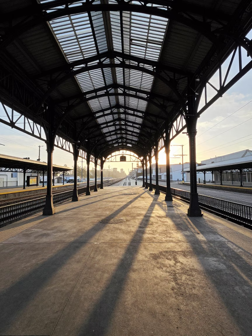 As First Light Reaches The Scene on Station Clock in Los Angeles in in Los Angeles, California, United States