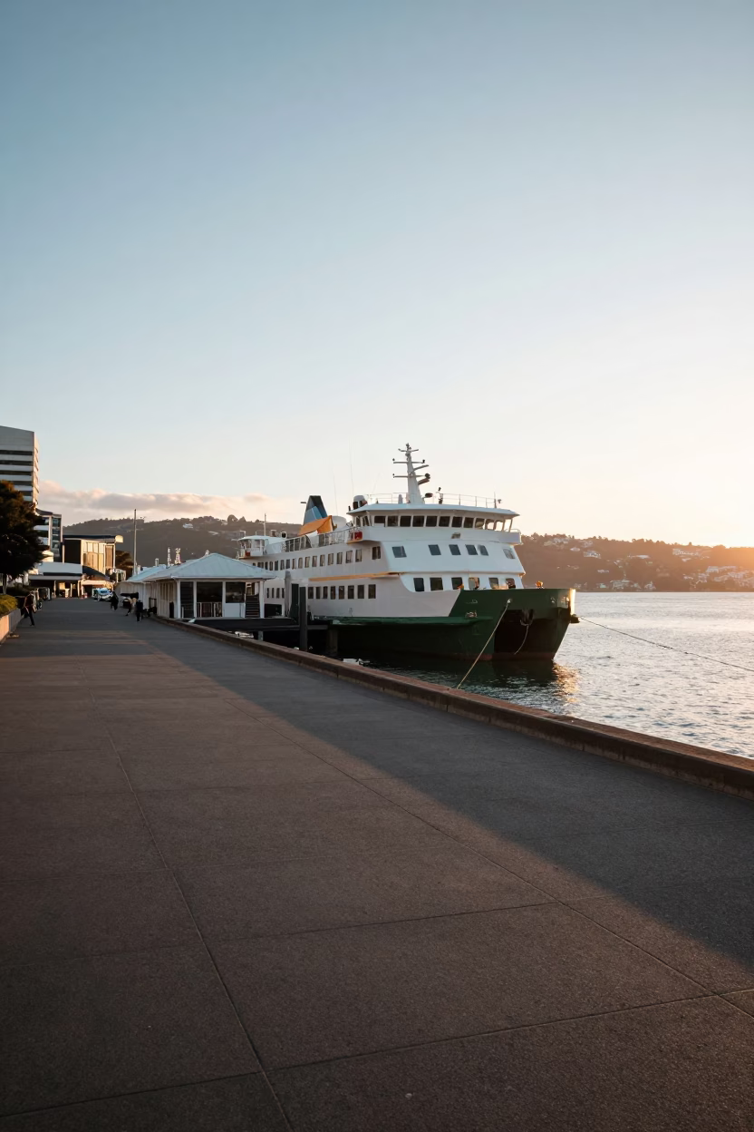 As First Light Reaches The Scene on Wool Scarves in Wellington in in Wellington, New Zealand