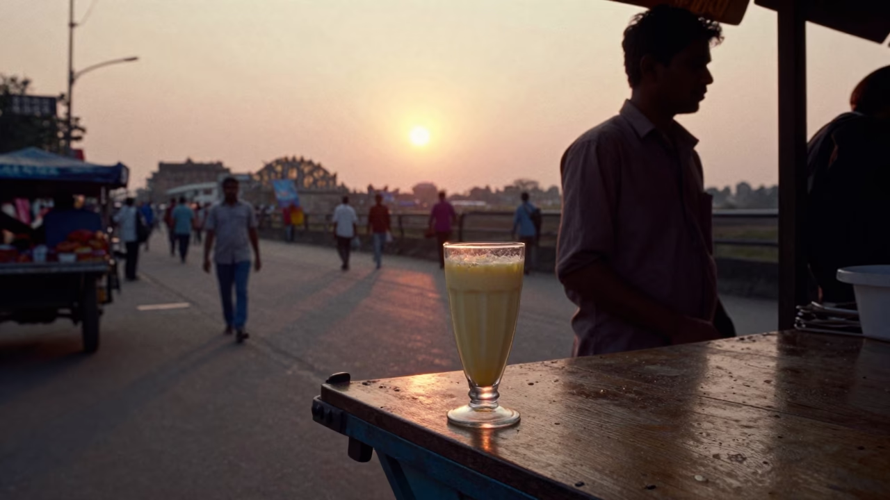 As The Sun Drops Toward The Horizon on Evening Sale in Kolkata in in Kolkata, India