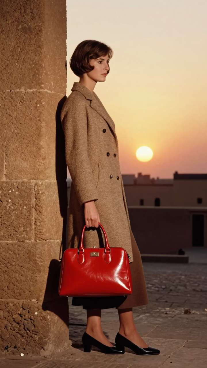 As The Sun Drops Toward The Horizon on Fashion Model in Fez in in Fez, Morocco