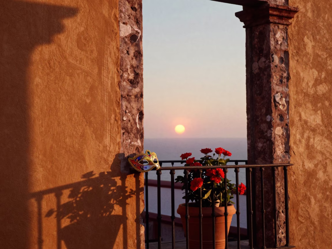 As The Sun Drops Toward The Horizon on Hour Light in Merida in in Merida, Mexico