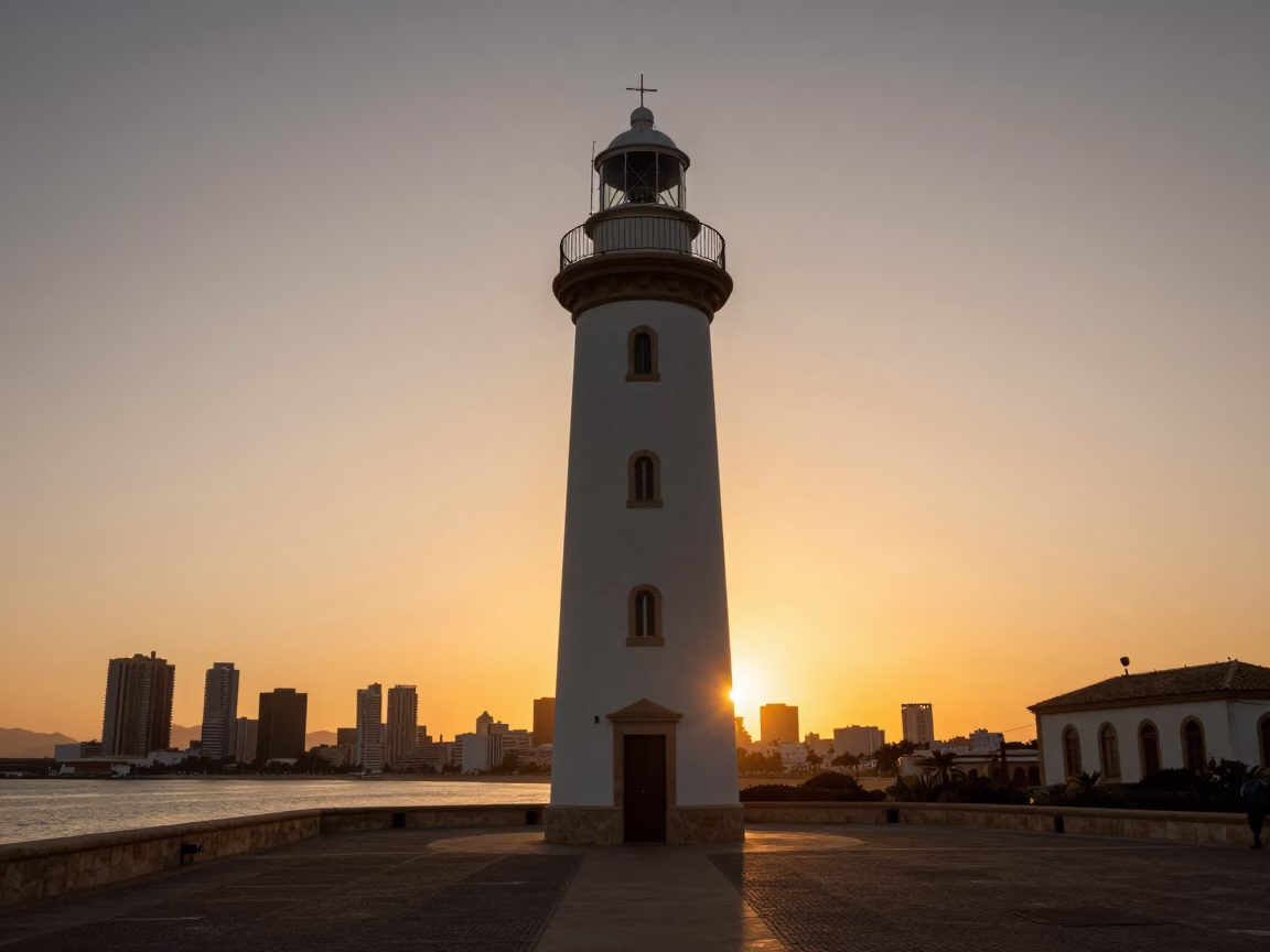 As The Sun Drops Toward The Horizon on Hour Sunset in Valencia in in Valencia, Spain