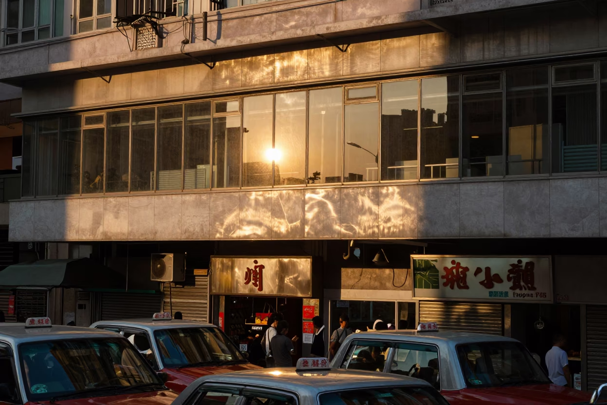 As The Sun Drops Toward The Horizon on Kofte in Hong Kong in in Hong Kong, Hong Kong