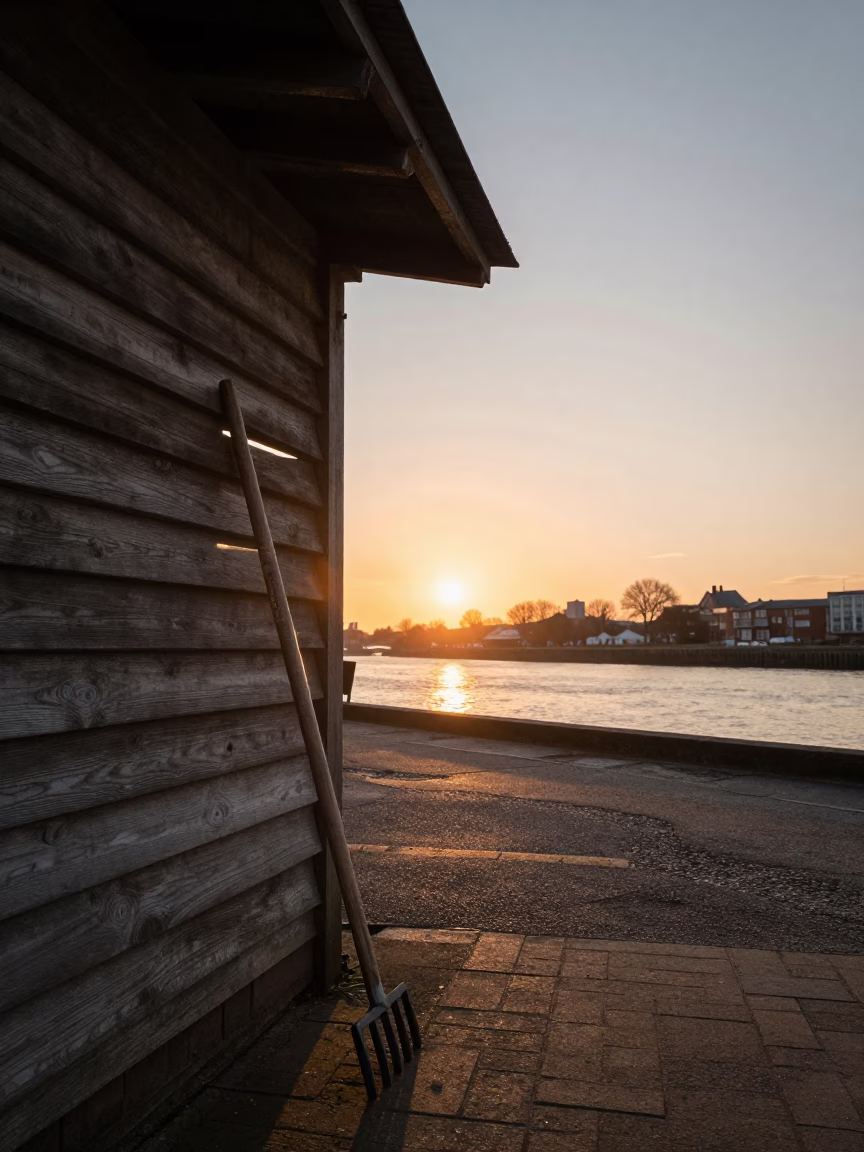 As The Sun Drops Toward The Horizon on Street Scene in Bristol in in Bristol, United Kingdom