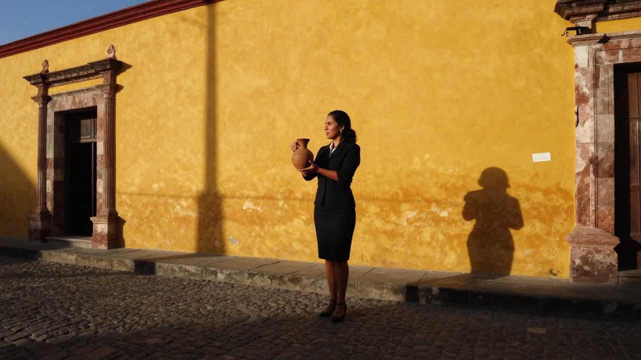As The Sun Drops Toward The Horizon on Style Portrait in Oaxaca in in Oaxaca, Mexico