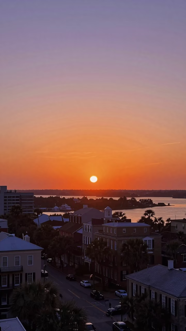 As The Sun Drops Toward The Horizon on Sunset in Charleston in in Charleston, South Carolina, United States