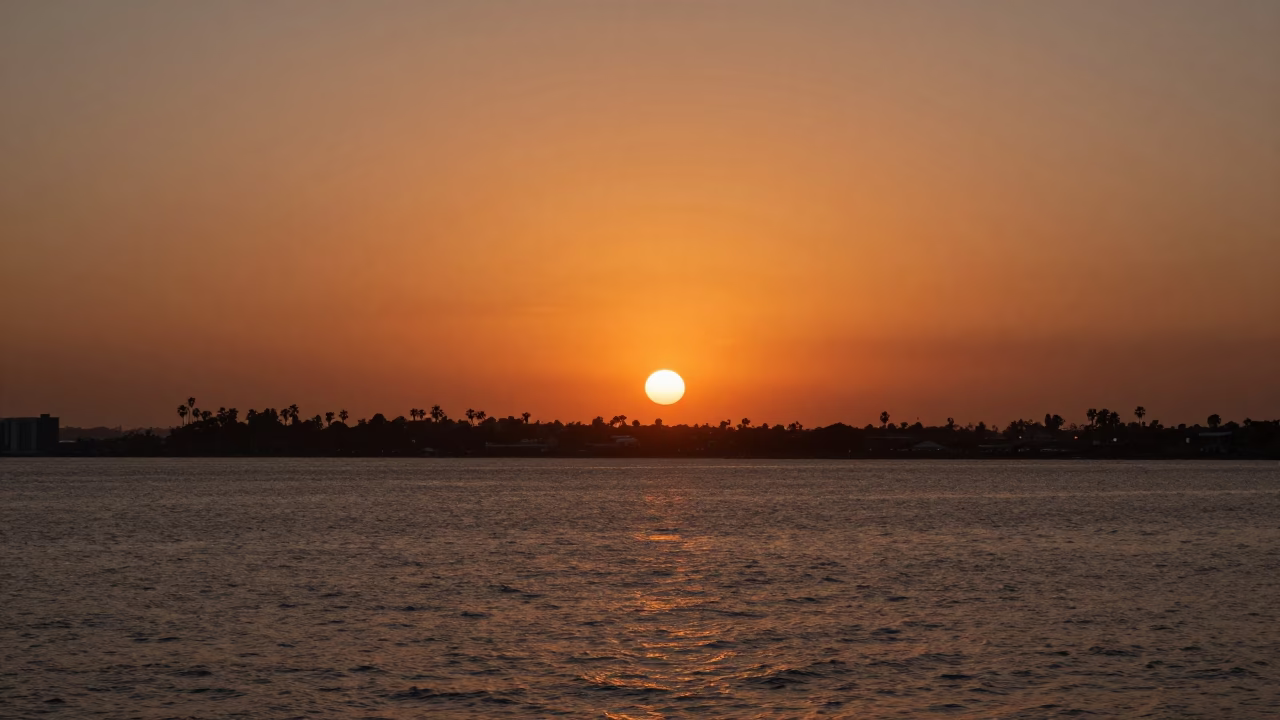 As The Sun Drops Toward The Horizon on Sunset in San Diego in in San Diego, California, United States