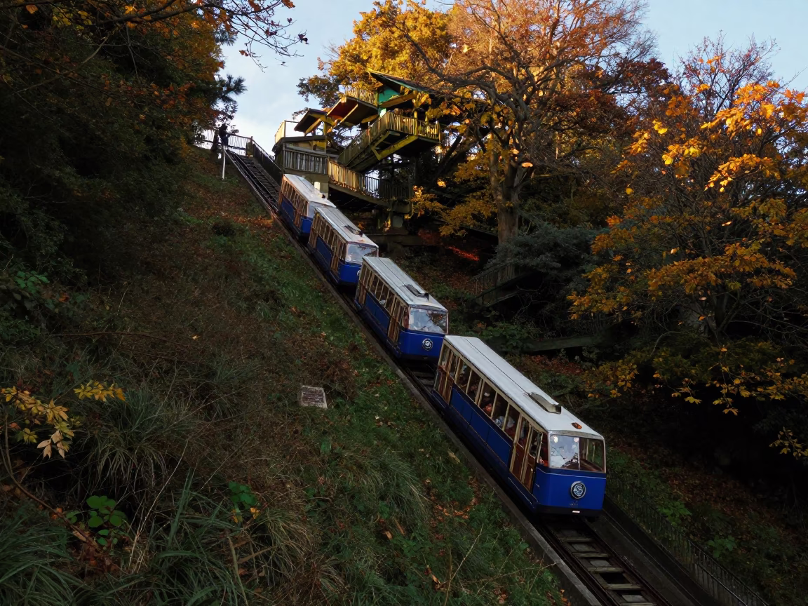 Ascending Hillside in Bristol at The Late Afternoon Light in in Bristol, United Kingdom