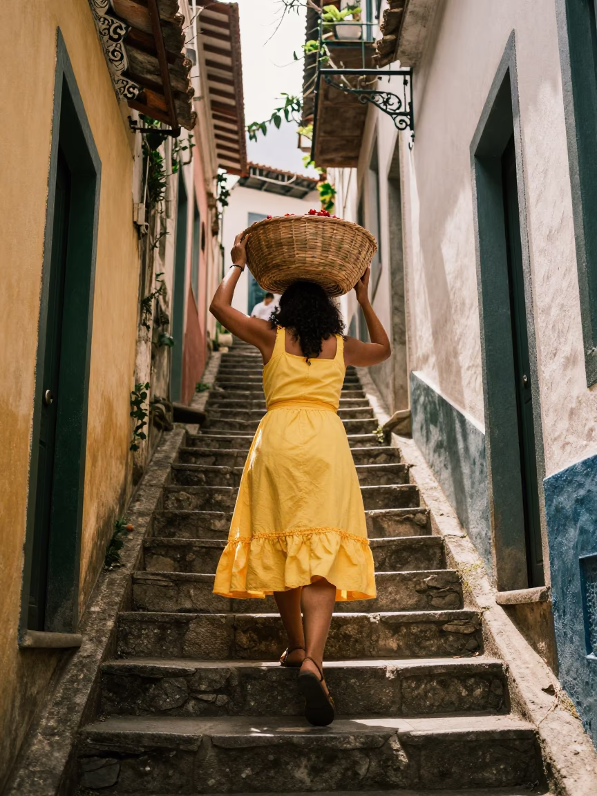 Ascending Stairs in Salvador in in Salvador, Brazil