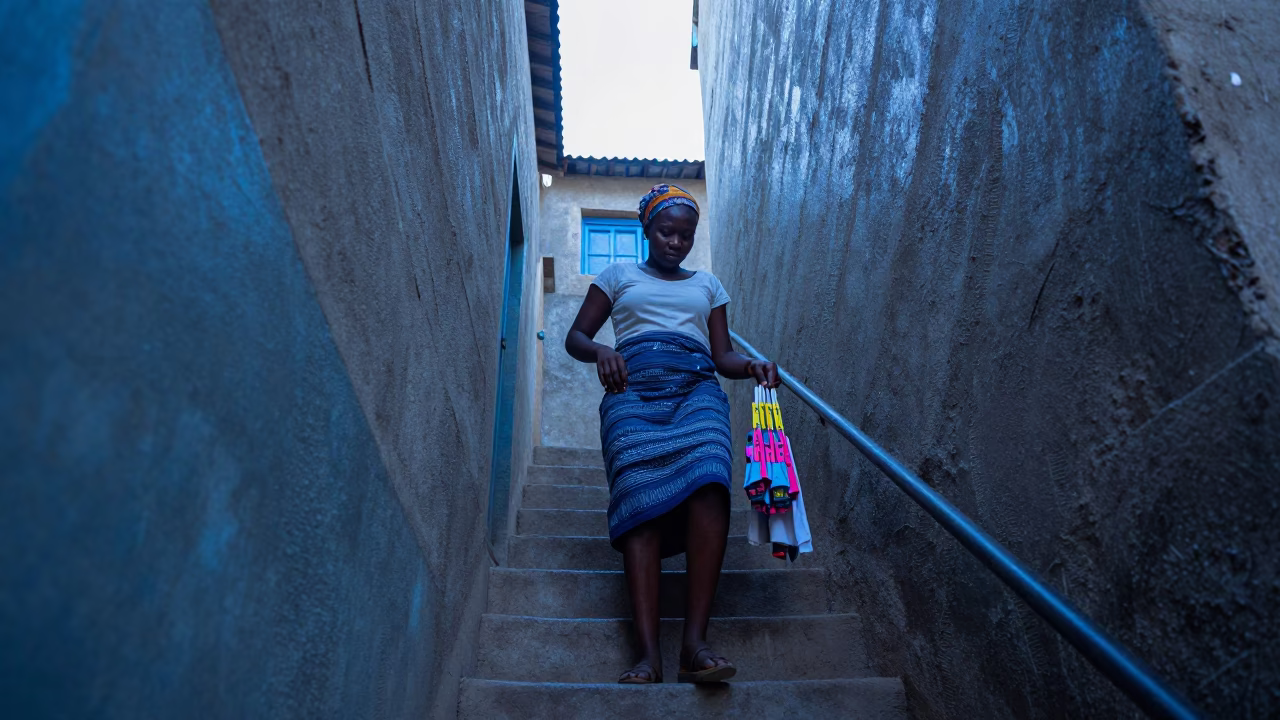 Ascending Stairwell in Dakar in in Dakar, Senegal