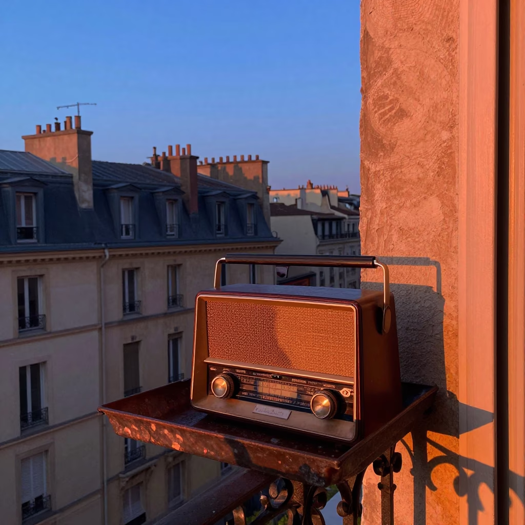 Ashtray in Lyon at Copper-toned Light Before Dusk in in Lyon, France