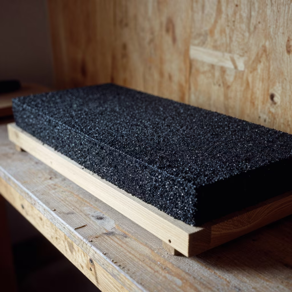 Asphalt Lute Rack on Wooden Workbench in on a wooden workbench in Kırıkkale
