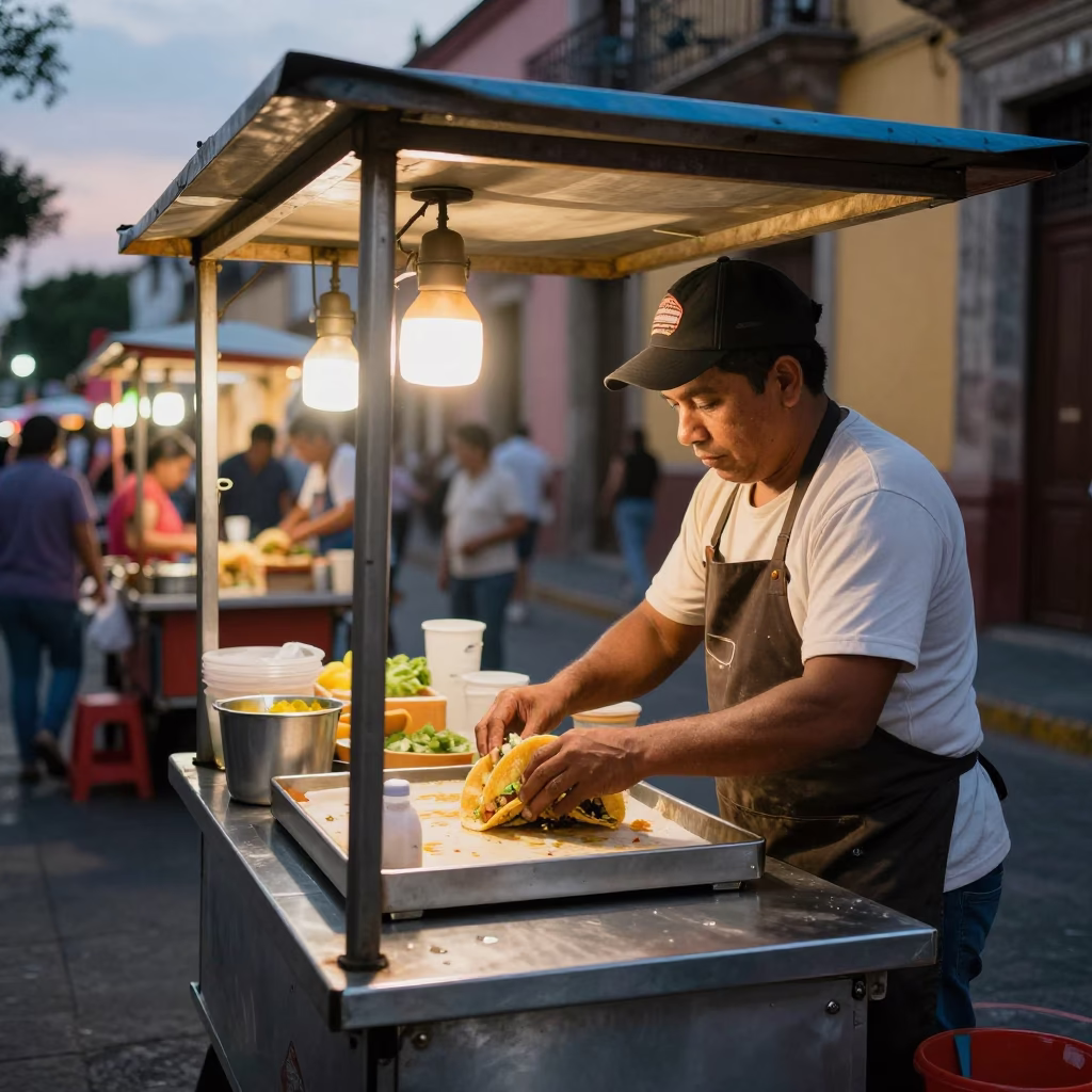 Assembling Tacos in Mexico City in in Mexico City, Mexico