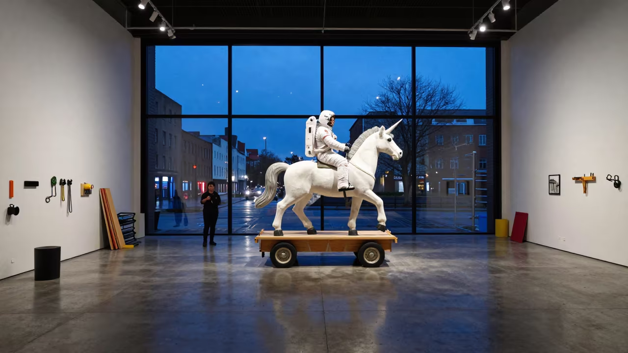 Astronaut Unicorn Float Workshop Dublin Twilight in in a ceremonial hall in Liberties, Dublin