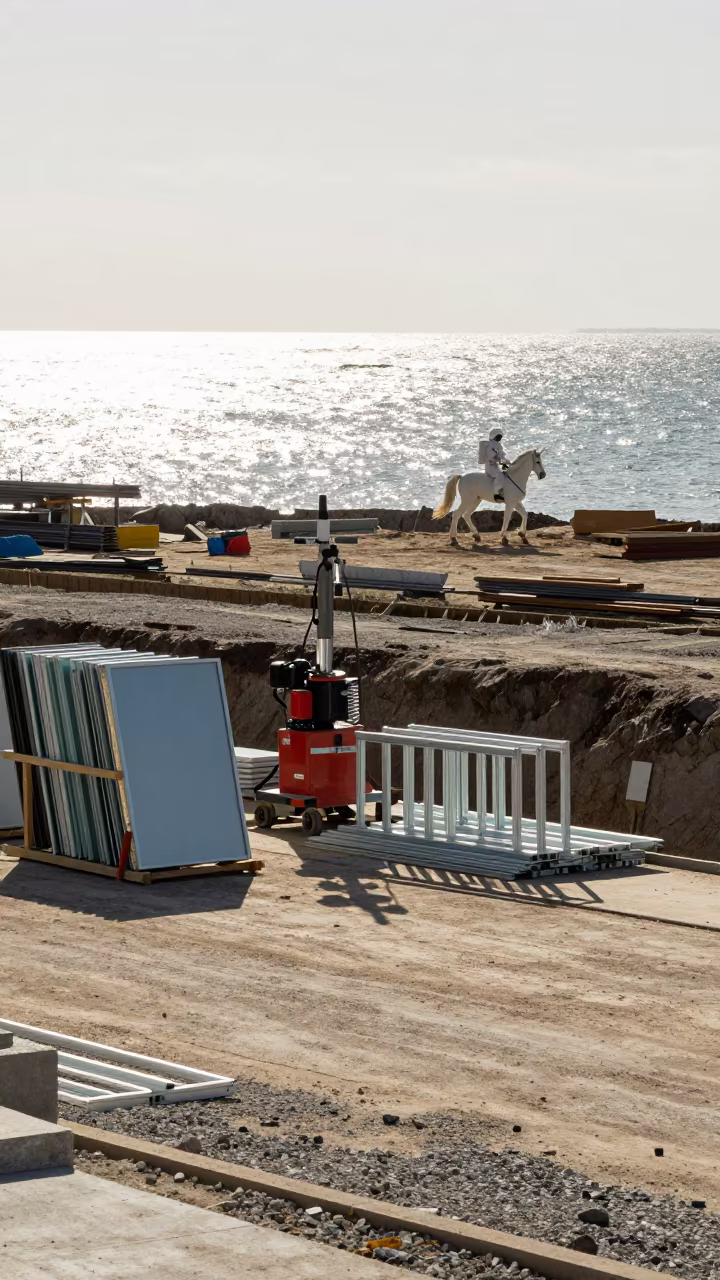 Astronaut Unicorn Glazing Crew Portmore in inside a taped-off excavation edge near Portmore
