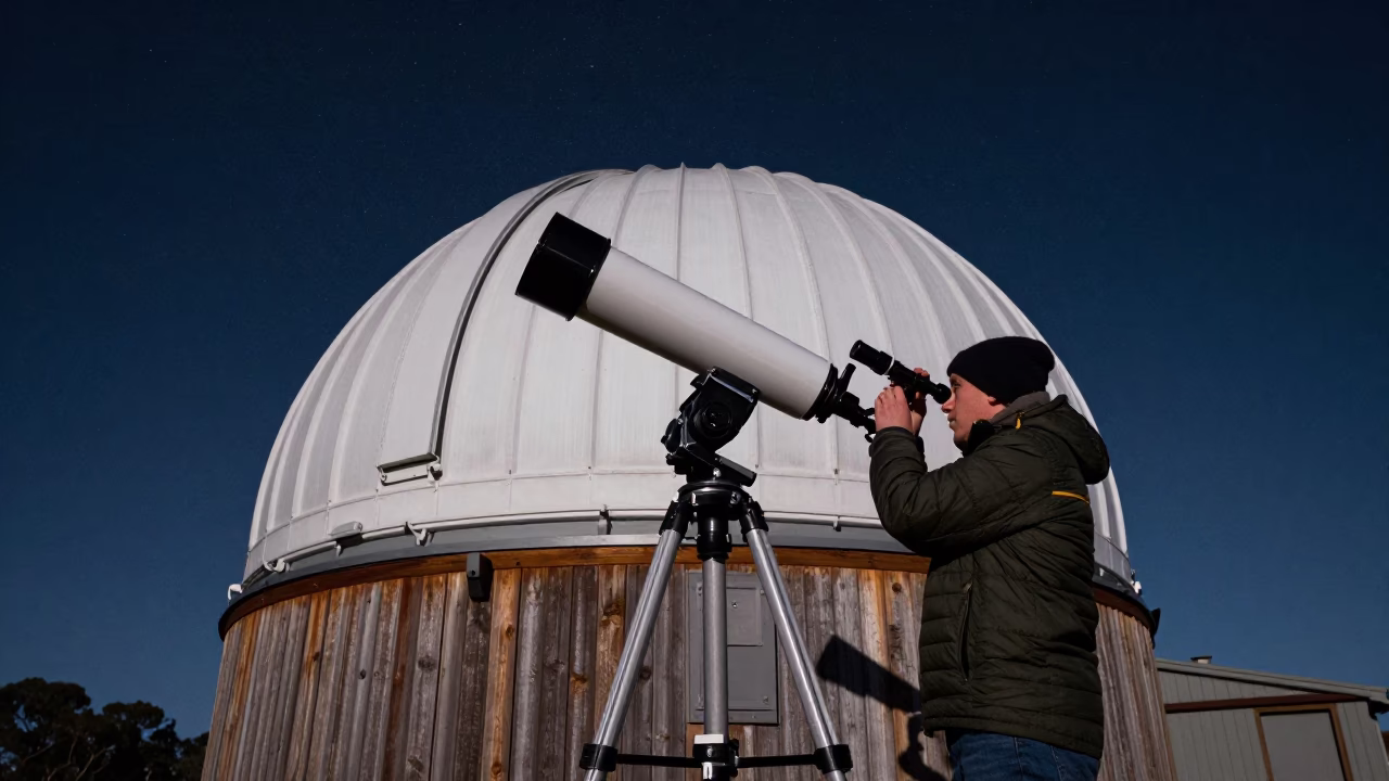 Astronomical Observer at Telescope Dome Under Deep Night Sky in Hobart Tasmania Australia in in Hobart, Tasmania, Australia