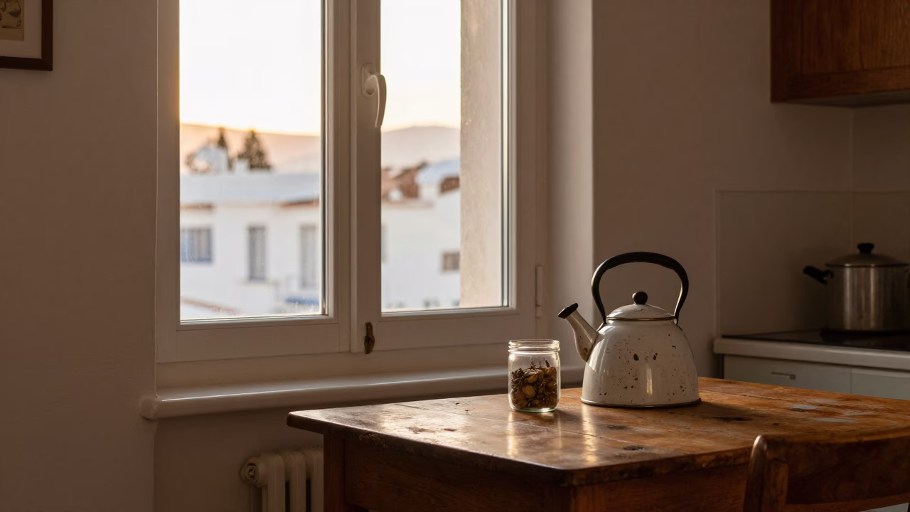 Athenian Apartment Revealing Domestic Kitchen Details in Athens in in Athens, Greece
