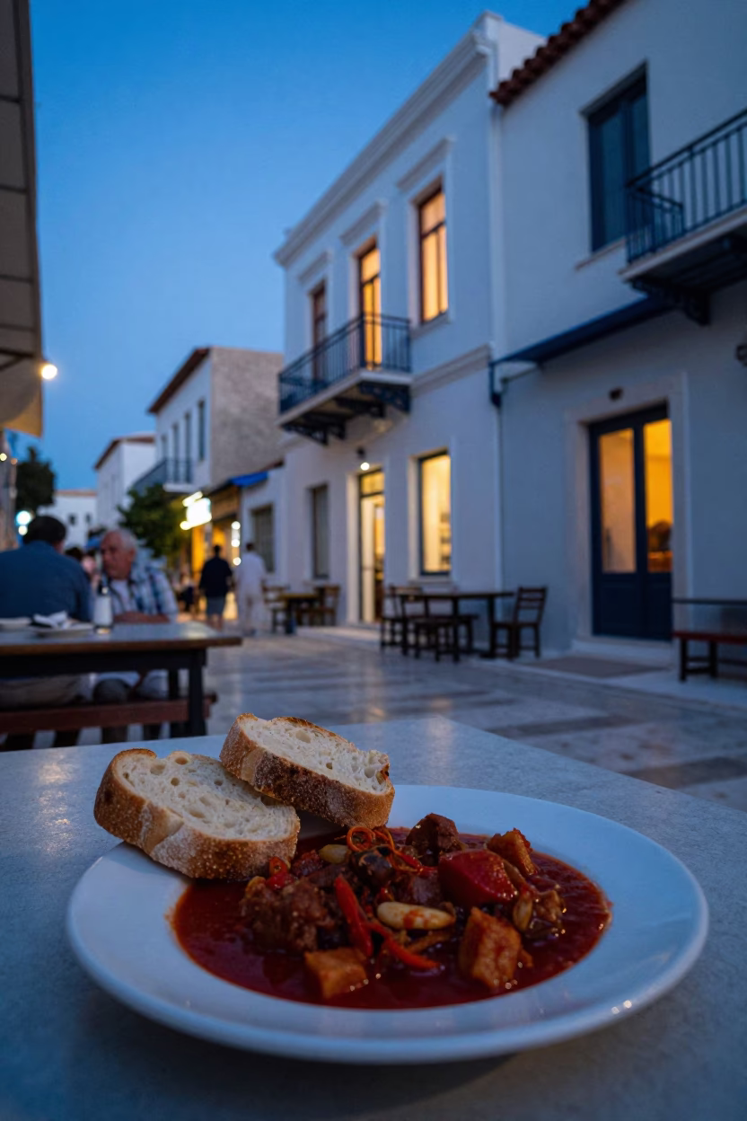 Athens Blue Hour at The Last Blue Light Of Evening in in Athens, Greece