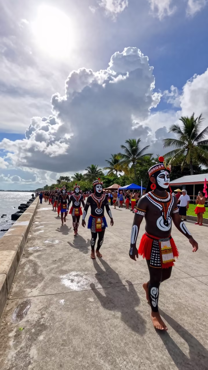Ati Atihan Festival Body Paint Noon Waterfront in at a waterfront celebration in Coatzacoalcos
