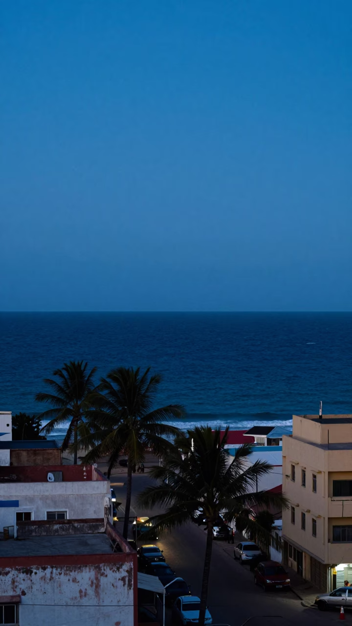 Atlantic Ocean And Coastal Street Life in Dakar in in Dakar, Senegal