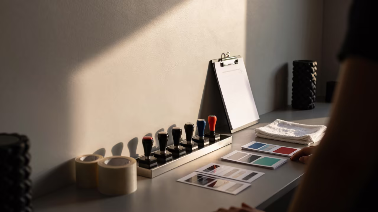 Attendance Stamp Tray Recovery Lounge Calgary in inside a recovery lounge beside foam rollers in Calgary