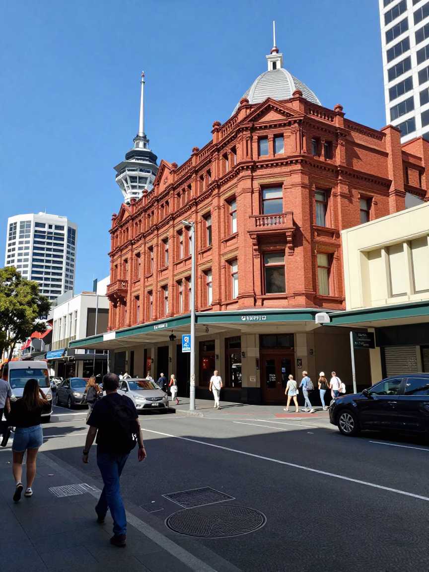Auckland City Centre Midday Light And Urban Architecture at Midday Light in in Auckland, New Zealand