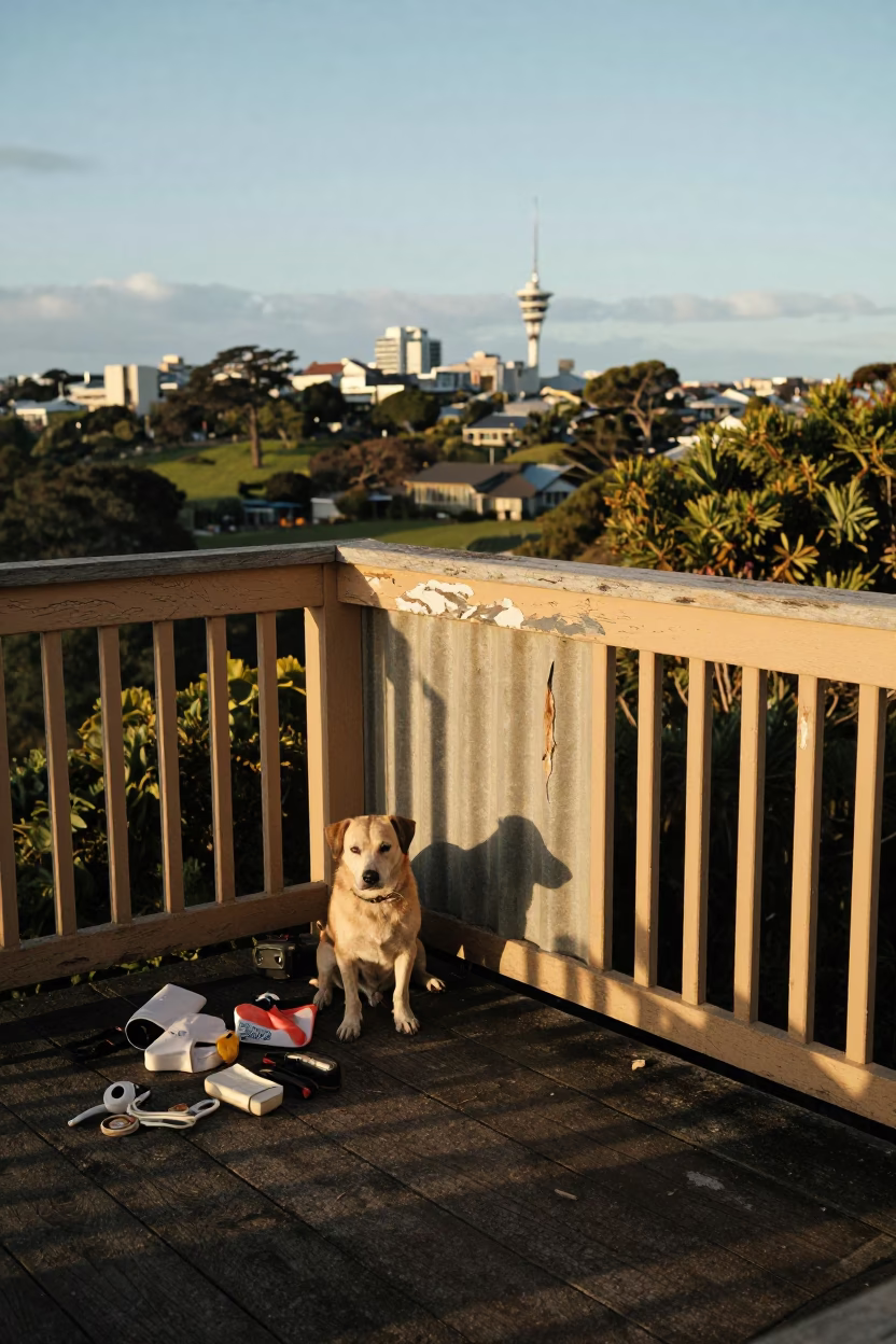 Auckland Dog at Late Afternoon Light in in Auckland, New Zealand
