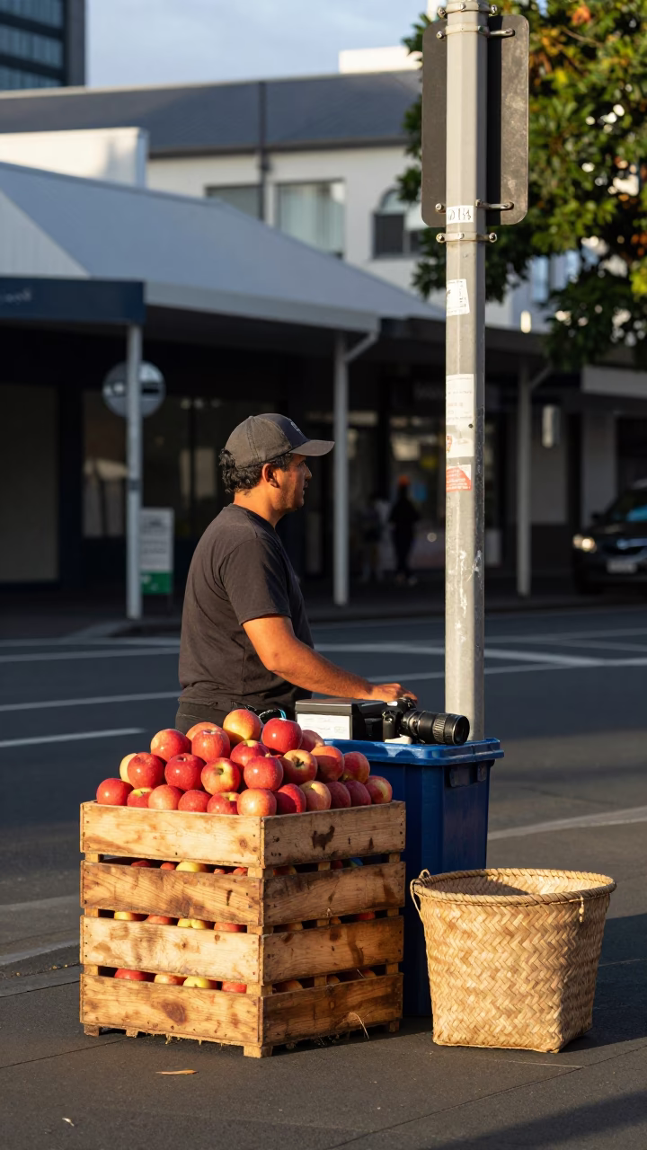Auckland Street Scene at The Early Afternoon Light in in Auckland, New Zealand
