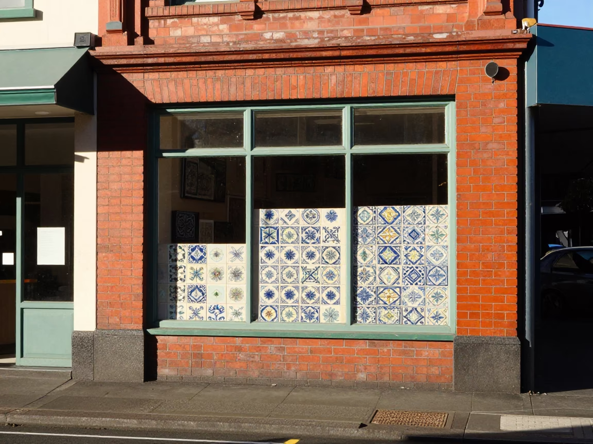 Auckland Winter Noon Street Scene With Ceramic Tiles And Step Stools in in Auckland, New Zealand