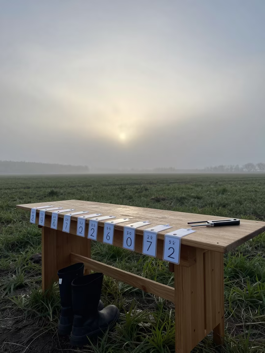 Auction Tag Table Misty Dawn Fields Kobe in near open fields near Kobe