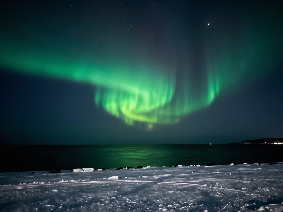 Aurora Over Anchorage Winter Coast Starlight in near Anchorage
