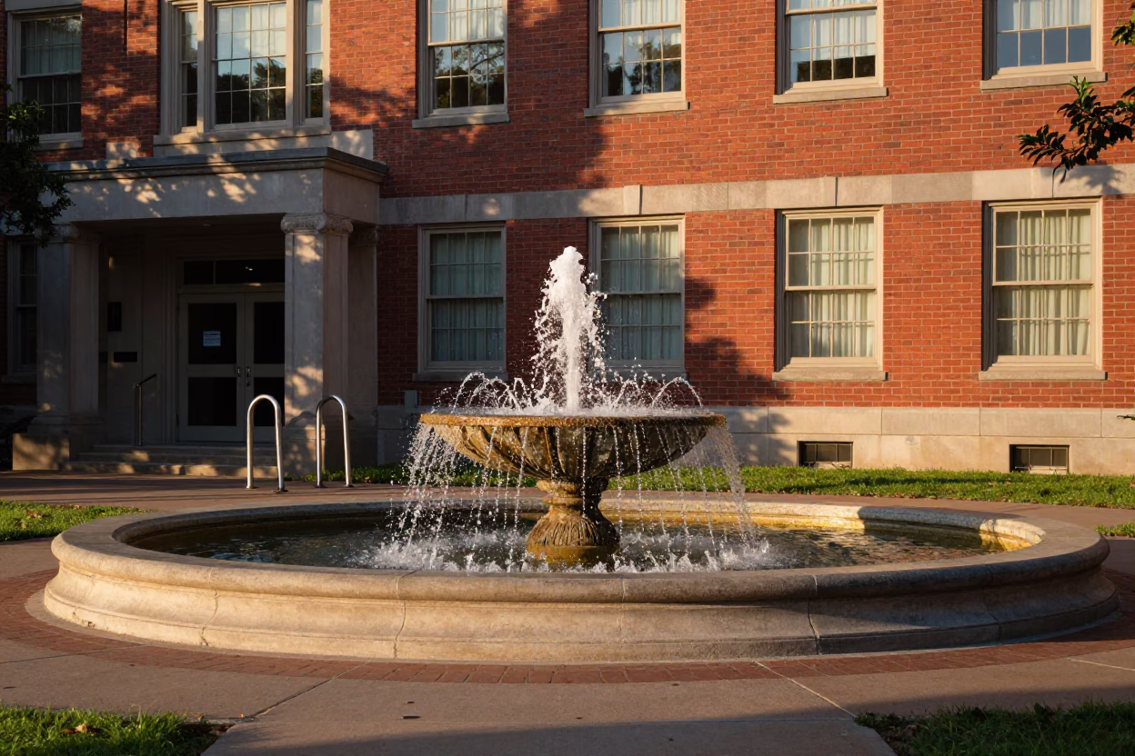Austin Drained Fountain at The Late Afternoon Light in in Austin, Texas, United States