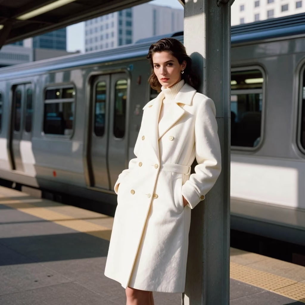 Austin Fashion Model at Bright Midmorning Light in in Austin, Texas, United States
