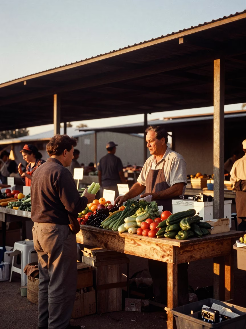 Austin Market Scene at Golden Hour in in Austin, Texas, United States