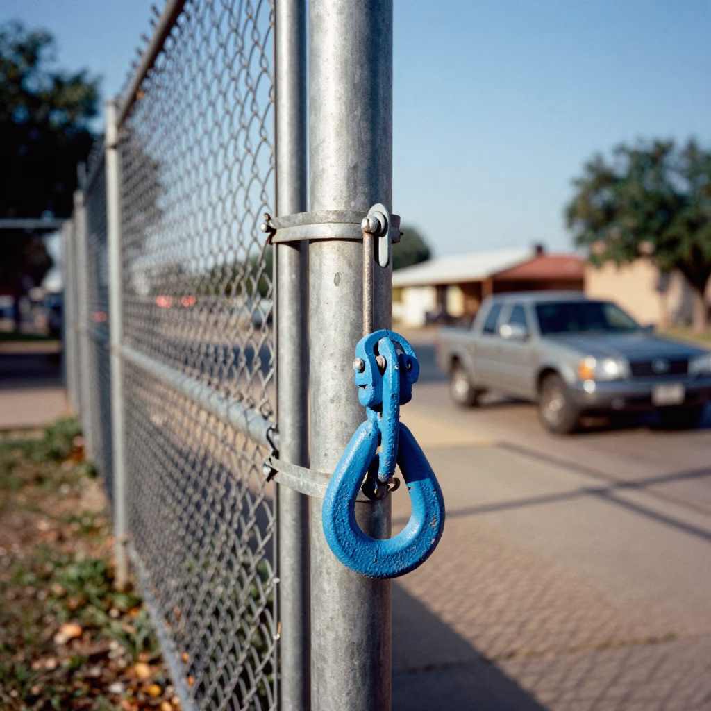 Austin Texas Early Afternoon Street Scene with Turnbuckle and Paint Flecks on Hook Plate in in Austin, Texas, United States