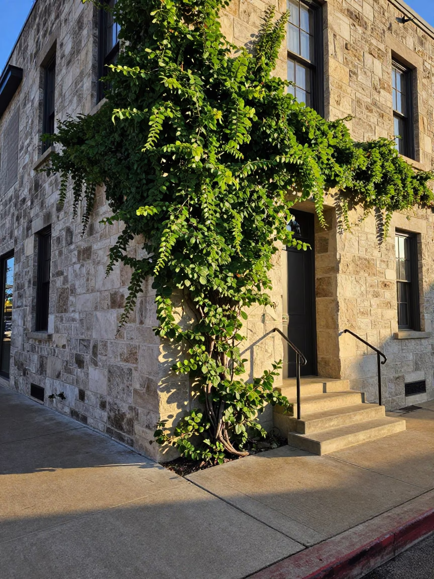 Austin Texas First Light Street Scene With Vine and Stair Rail in in Austin, Texas, United States