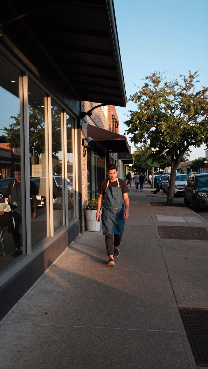 Austin Texas Late Afternoon Street Scene with Local Pedestrians and Urban Architecture in in Austin, Texas, United States