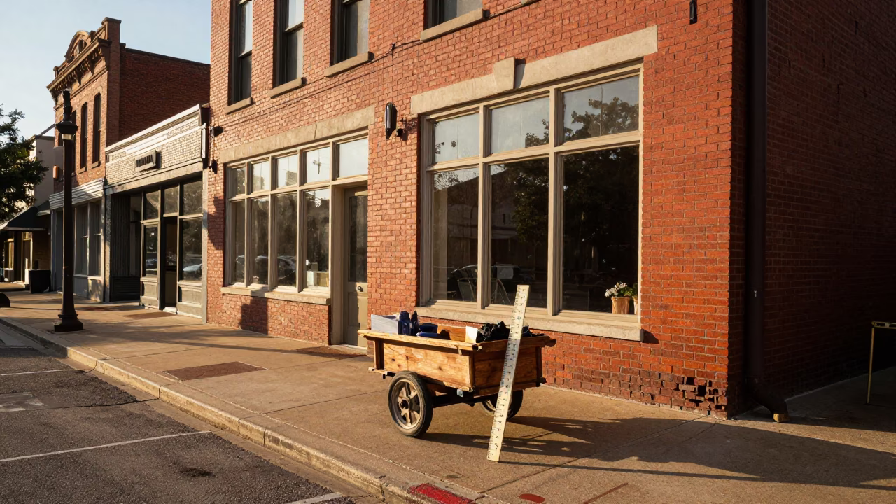 Austin Texas Street Scene Just After Sunrise with Vintage Details in in Austin, Texas, United States