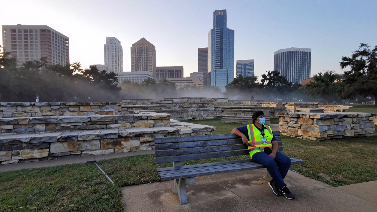 Austin Volunteer at Early Morning Light in in Austin, Texas, United States