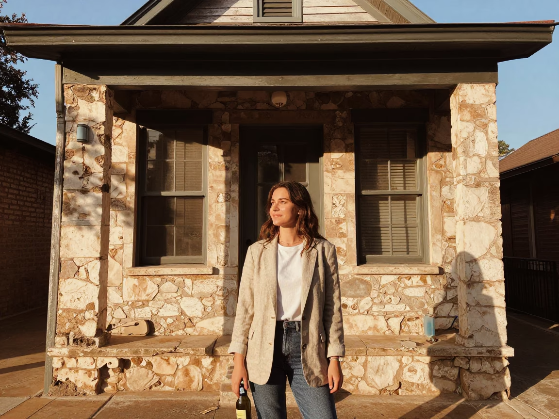 Austin Woman at Late Afternoon Light in in Austin, Texas, United States