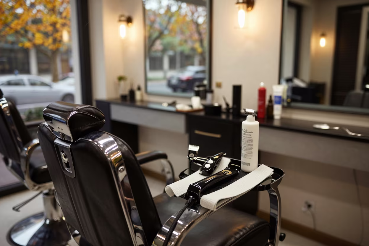 Autumn Afternoon Barber Station in Fuzhou Salon in inside a salon row in Fuzhou